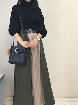 「KOMONO.（コモノ）のアイテム（アナログ腕時計）」を使った、kanaeさん（レディース・160cm）の秋コーディネート