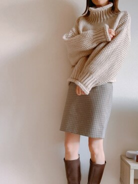 「H&M（エイチ・アンド・エム）のアイテム（スカート）」を使った、kanaeさん（レディース・160cm）の秋コーディネート