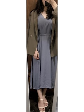 「西裝外套」｜「アイテム（ワンピース/ドレス）」を使った、muserrydailyさん（レディース・162cm）の夏コーディネート