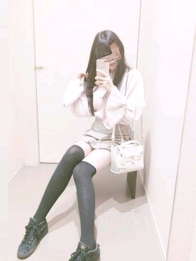 「SNIDEL（スナイデル）のアイテム（トップス、ピンク系）」を使った、さくら🌸小櫻さん（レディース・166cm）の冬コーディネート