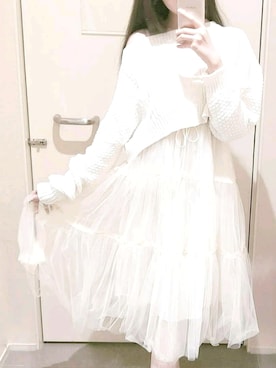 「SNIDEL（スナイデル）のアイテム（ワンピース/ドレス、ホワイト系）」を使った、さくら🌸小櫻さん（レディース・166cm）の春コーディネート