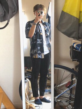 TUCCAさんの「Hanes×SHIPS AUTHENTIC PRODUCTS: Tシャツ Japan Fit（2枚組）」を使ったコーディネート