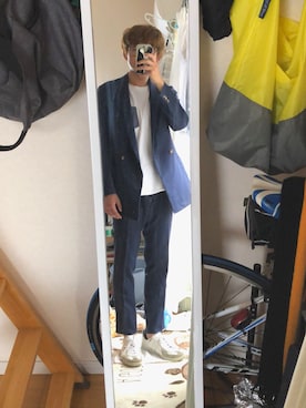 「ジャーマントレーナー」｜「アイテム（セットアップ）」を使った、TUCCAさん（メンズ・172cm）の夏コーディネート