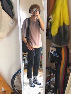 「アイテム（スマホグッズ、グレー系）」を使った、TUCCAさん（メンズ・172cm）の夏コーディネート