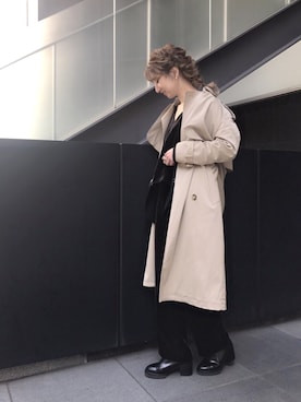「Another Edition（アナザーエディション）のアイテム（トレンチコート）」を使った、しゅがーろーるさん（レディース・163cm）の春コーディネート