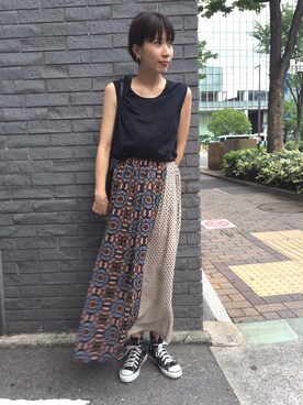 「madras（マドラス）のアイテム（アクセサリー）」を使った、しゅがーろーるさん（レディース・163cm）の夏コーディネート