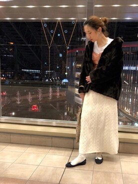 「madras（マドラス）のアイテム（アクセサリー）」を使った、しゅがーろーるさん（レディース・163cm）の冬コーディネート