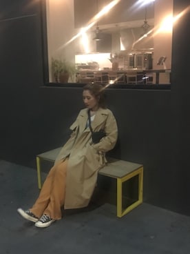 「Another Edition（アナザーエディション）のアイテム（トレンチコート）」を使った、しゅがーろーるさん（レディース・163cm）の冬コーディネート