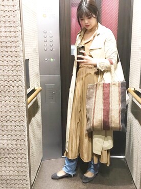 「madras（マドラス）のアイテム（アクセサリー）」を使った、しゅがーろーるさん（レディース・163cm）の春コーディネート