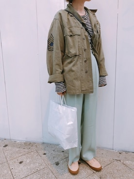 「かのさん」｜しゅがーろーるさん（レディース・163cm）の春コーディネート