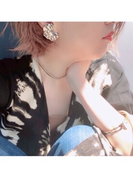 「madras（マドラス）のアイテム（アクセサリー）」を使った、しゅがーろーるさん（レディース・163cm）の夏コーディネート