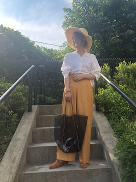 「madras（マドラス）のアイテム（バッグ）」を使った、しゅがーろーるさん（レディース・163cm）の夏コーディネート