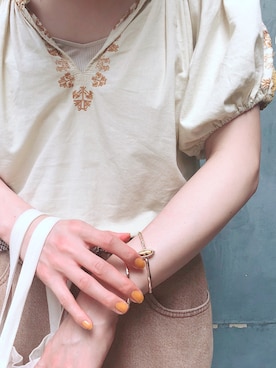 「ISABEL MARANT（イザベルマラン）のアイテム（トップス）」を使った、しゅがーろーるさん（レディース・163cm）の夏コーディネート
