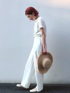 「madras（マドラス）のアイテム（アクセサリー）」を使った、しゅがーろーるさん（レディース・163cm）の夏コーディネート