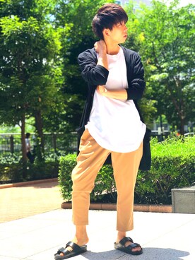 「SHARED EMODA（シェアードエモダ）のアイテム」を使った、UNOさん（メンズ・172cm）の夏コーディネート