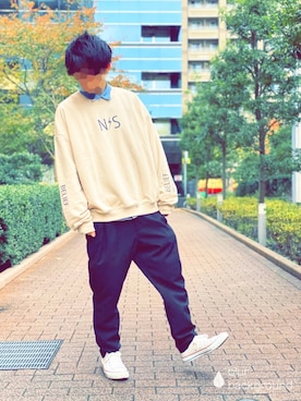 「neos（ネオス）のアイテム（スウェット）」を使った、UNOさん（メンズ・172cm）の冬コーディネート