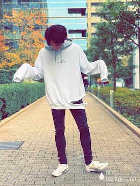 「neos（ネオス）のアイテム（スウェット）」を使った、UNOさん（メンズ・172cm）の冬コーディネート