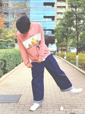 「neos（ネオス）のアイテム（スウェット）」を使った、UNOさん（メンズ・172cm）の冬コーディネート