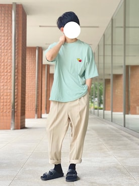 「UNIQLO（ユニクロ）の50色ソックス（消臭機能付き）（ソックス/靴下）」を使った、UNOさん（メンズ・172cm）の夏コーディネート