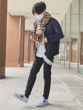 「neos（ネオス）のアイテム（スウェット）」を使った、UNOさん（メンズ・172cm）の冬コーディネート