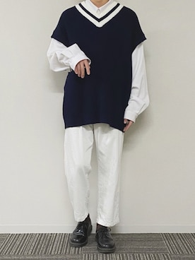 「UNIQLO（ユニクロ）の50色ソックス（消臭機能付き）（ソックス/靴下）」を使った、UNOさん（メンズ・172cm）の春コーディネート