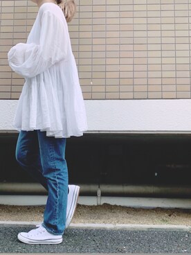 「Libra Cue（リブラ キュー）の【Libra】ティアードブラウス（シャツ/ブラウス）」を使った、kaaaaaananaさん（レディース・150cm）の夏コーディネート