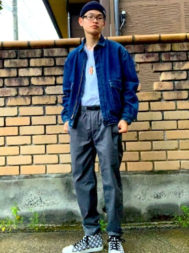 「CLUCT（クラクト）のアイテム（パンツ）」を使った、さぴえもんさん（メンズ・170cm）の秋コーディネート