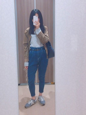 「& chouette（アンドシュエット）のアイテム（トートバッグ）」を使った、Mansanaさん（レディース・165cm）の秋コーディネート