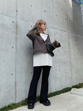 「SLY（スライ）のPLATFORM ローファー/プラットフォームローファー（ローファー）」を使った、SLY officialさん（レディース・157cm）の秋コーディネート