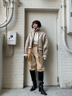 「アパレルスタッフ」｜「アイテム（ブルゾン）」を使った、SLY officialさん（レディース・158cm）の冬コーディネート