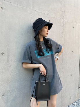 「ミックスコーデ」｜「アイテム（帽子）」を使った、SLY officialさん（レディース・160cm）の夏コーディネート