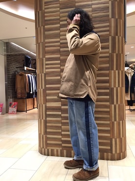 「MANASTASH（マナスタッシュ）のアイテム（パーカー）」を使った、伊藤さん（メンズ・165cm）の冬コーディネート