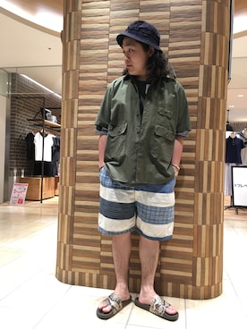 「is-ness（イズネス）のアイテム（サンダル）」を使った、伊藤さん（メンズ・165cm）の春コーディネート