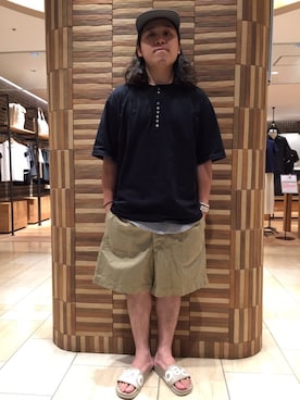 「Ambiente（アンビエンテ）のアイテム」を使った、伊藤さん（メンズ・165cm）の夏コーディネート