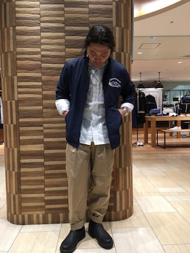 「オックスフォードシャツ」｜「アイテム（ブルゾン）」を使った、伊藤さん（メンズ・165cm）の夏コーディネート