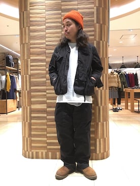 「Ambiente（アンビエンテ）のアイテム」を使った、伊藤さん（メンズ・165cm）の秋コーディネート