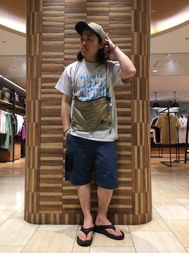 「and wander」｜伊藤さん（メンズ・165cm）の夏コーディネート