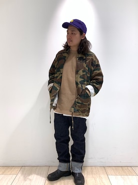 「MANASTASH（マナスタッシュ）のアイテム（ニット/セーター）」を使った、伊藤さん（メンズ・165cm）の夏コーディネート