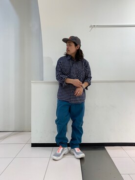 「AlexanderLeeChang（アレキサンダーリーチャン）のアイテム（キャップ）」を使った、伊藤さん（メンズ・165cm）の秋コーディネート