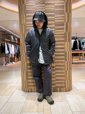 「MANASTASH（マナスタッシュ）のアイテム（ダウンジャケット/コート）」を使った、伊藤さん（メンズ・165cm）の秋コーディネート