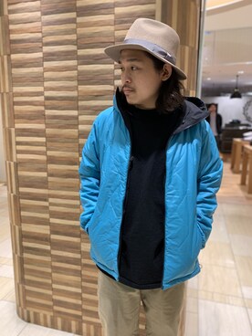 「MANASTASH（マナスタッシュ）のアイテム（ダウンジャケット/コート）」を使った、伊藤さん（メンズ・165cm）の冬コーディネート