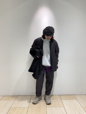 「MANASTASH（マナスタッシュ）のアイテム（ステンカラーコート）」を使った、伊藤さん（メンズ・165cm）の冬コーディネート