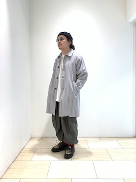 「BEAVER名古屋」｜「アイテム（ステンカラーコート）」を使った、伊藤さん（メンズ・165cm）の春コーディネート
