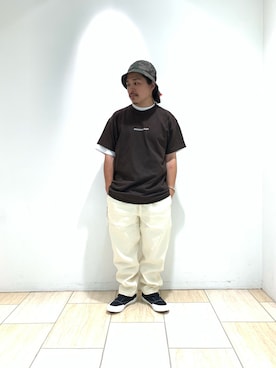 「POLeR（ポーラー）のアイテム（ハット）」を使った、伊藤さん（メンズ・165cm）の夏コーディネート