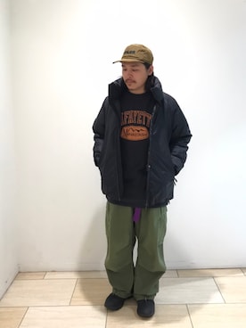 「MANASTASH（マナスタッシュ）のアイテム（ダウンジャケット/コート）」を使った、伊藤さん（メンズ・165cm）の秋コーディネート