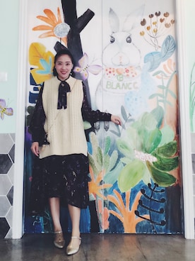 「NOのアイテム（ワンピース、パープル系）」を使った、athena*何静さん（レディース・163cm）の冬コーディネート