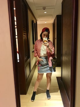 「LOUIS VUITTON（ルイヴィトン）のアイテム（ショルダーバッグ、ブラウン系）」を使った、athena*何静さん（レディース・163cm）の夏コーディネート