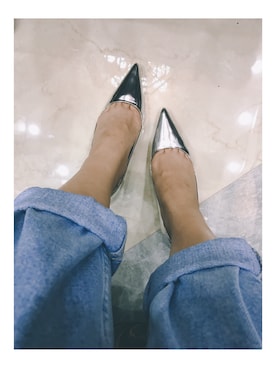 「miu miu（ミュウミュウ）のアイテム（その他シューズ、シルバー系）」を使った、athena*何静さん（レディース・163cm）の夏コーディネート