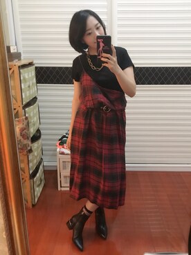 「alexanderwang（アレキサンダーワン）のアイテム（ブーツ、ブラック系）」を使った、athena*何静さん（レディース・163cm）の夏コーディネート
