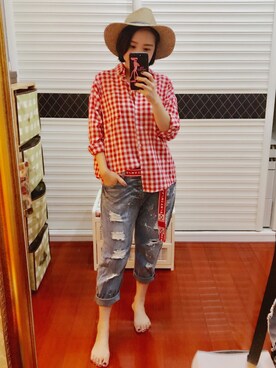 athena*何静さん（レディース・163cm）の夏コーディネート